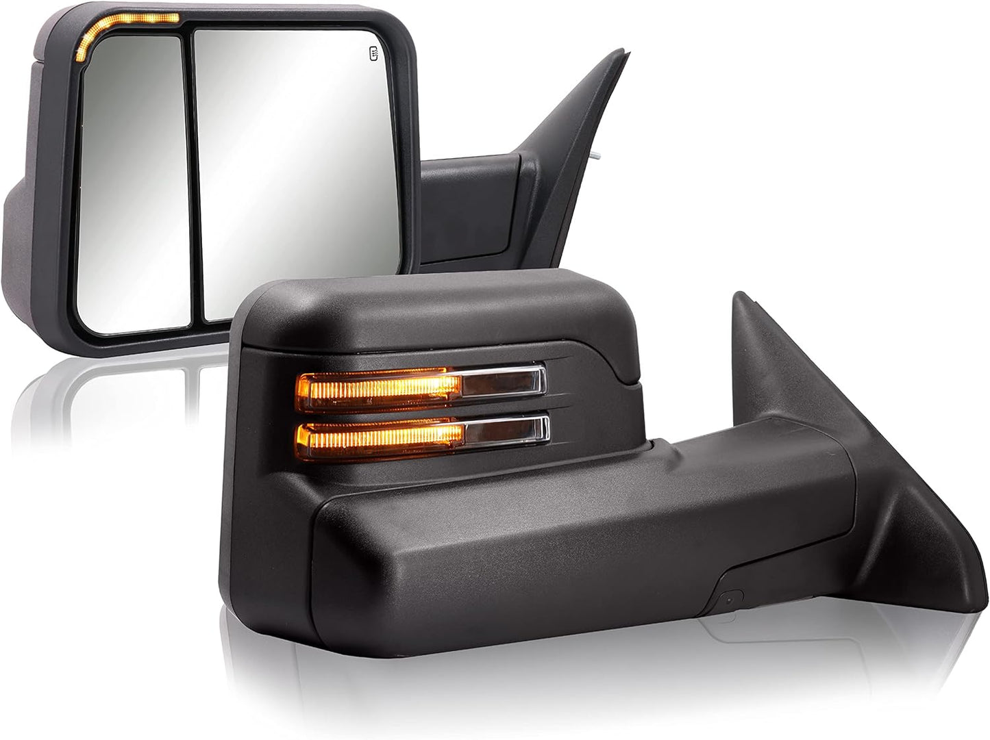 Towing Mirrors for 2009-2018 Dodge Ram 1500, 2010-2018 Dodge Ram 2500 3500 with Turn Siganl Power Glass Extendable Tow Mirror Pair Set